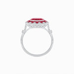 Load image into Gallery viewer, Art Deco Style Star Design Ring With Round Gemstone - Shahin Jewelry
