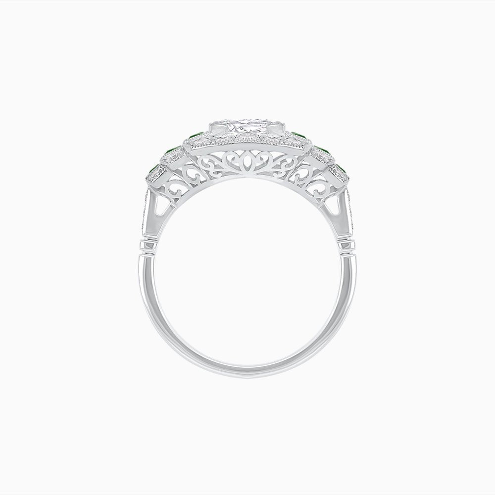 Art Deco Style Stepped Down Diamond Ring - Shahin Jewelry