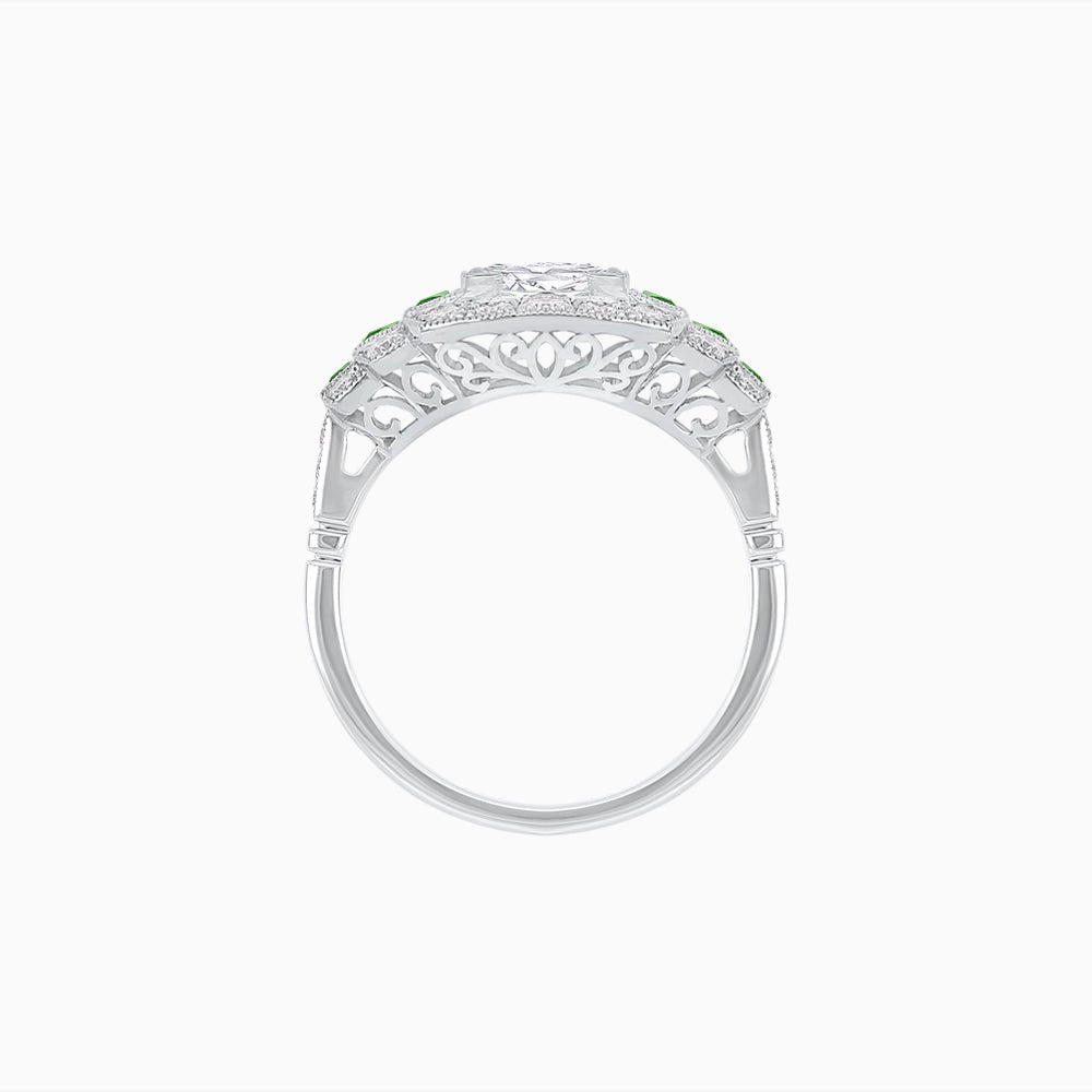 Art Deco Style Stepped Down Diamond Ring - Shahin Jewelry