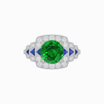 Load image into Gallery viewer, Art Deco Style Stepped Down Ring with Gemstone - Shahin Jewelry
