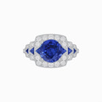 Load image into Gallery viewer, Art Deco Style Stepped Down Ring with Gemstone - Shahin Jewelry
