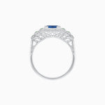 Load image into Gallery viewer, Art Deco Style Stepped Down Ring with Gemstone - Shahin Jewelry
