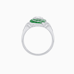 Load image into Gallery viewer, Art Deco Style Swirl Ring with Round Center Stone and Calibre-Cut Gemstone Accents - Shahin Jewelry