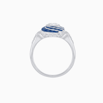 Load image into Gallery viewer, Art Deco Style Swirl Ring with Round Center Stone and Calibre-Cut Gemstone Accents - Shahin Jewelry
