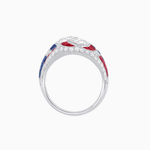 Load image into Gallery viewer, Art Deco Style Two-Ring Set with Round Center Stones and French-Cut Gemstone Accents - Shahin Jewelry