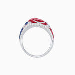 Load image into Gallery viewer, Art Deco Style Two-Ring Set with Round Center Stones and French-Cut Gemstone Accents - Shahin Jewelry