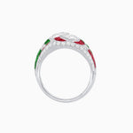 Load image into Gallery viewer, Art Deco Style Two-Ring Set with Round Center Stones and French-Cut Gemstone Accents - Shahin Jewelry