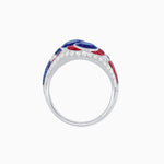 Load image into Gallery viewer, Art Deco Style Two-Ring Set with Round Center Stones and French-Cut Gemstone Accents - Shahin Jewelry