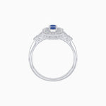 Load image into Gallery viewer, Art Deco Three - Stone Plaque Ring with Diamond Pavé Frame - Shahin Jewelry