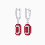 Load image into Gallery viewer, Art Deco–Inspired Mounting Emerald Cut Drop Earrings with Diamonds and Gemstones - Shahin Jewelry
