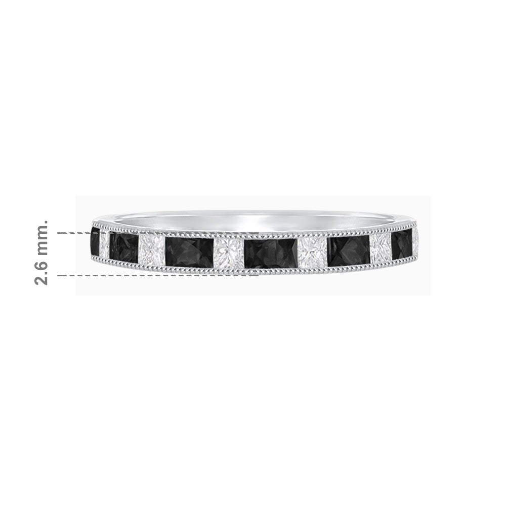 Baguette Brilliance , Onyx and Diamond Channel Set Ring - Shahin Jewelry
