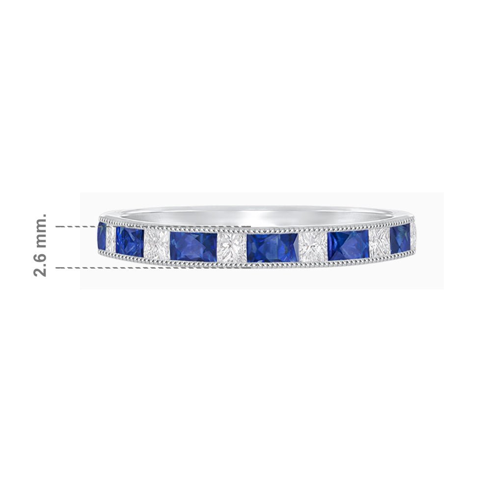 Baguette Brilliance; Sapphire and Diamond Channel Set Ring - Shahin Jewelry