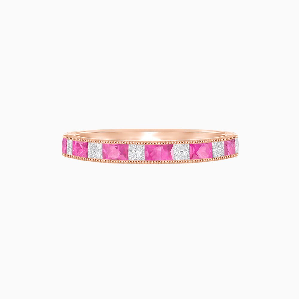Baguette Brilliance , Spinel and Diamond Channel Set Ring - Shahin Jewelry