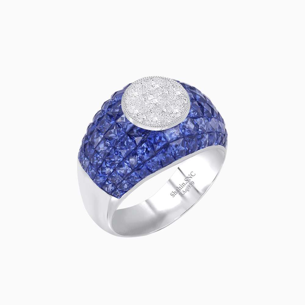 Bombay Illusion Diamond Ring with Gemstone - Shahin Jewelry