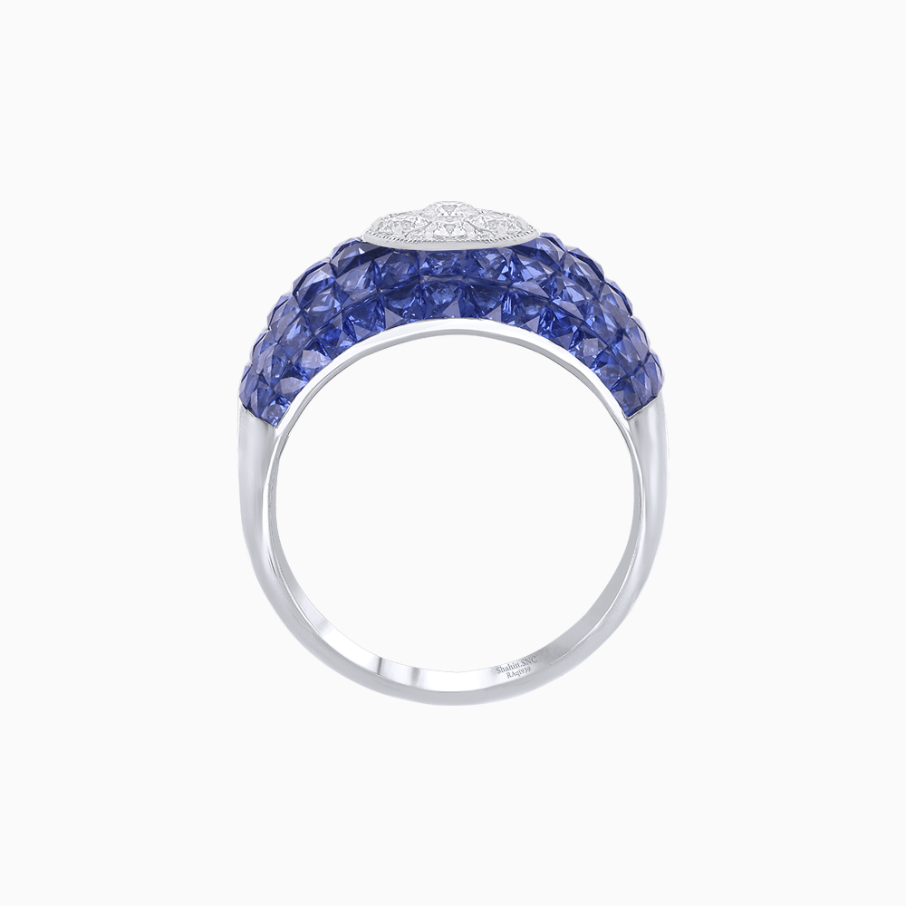 Bombay Illusion Diamond Ring with Gemstone - Shahin Jewelry