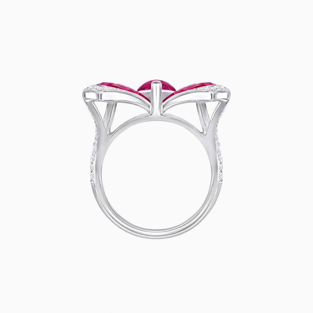 Butterfly Inspired Marquise Cocktail Ring with Invisible-Set Calibré-Cut Gemstones - Shahin Jewelry