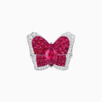 Load image into Gallery viewer, Butterfly Inspired Marquise Cocktail Ring with Invisible-Set Calibré-Cut Gemstones - Shahin Jewelry