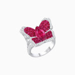 Load image into Gallery viewer, Butterfly Inspired Marquise Cocktail Ring with Invisible-Set Calibré-Cut Gemstones - Shahin Jewelry