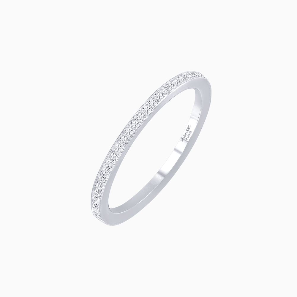 Classic Round Diamond Stackable Wedding Band - Shahin Jewelry