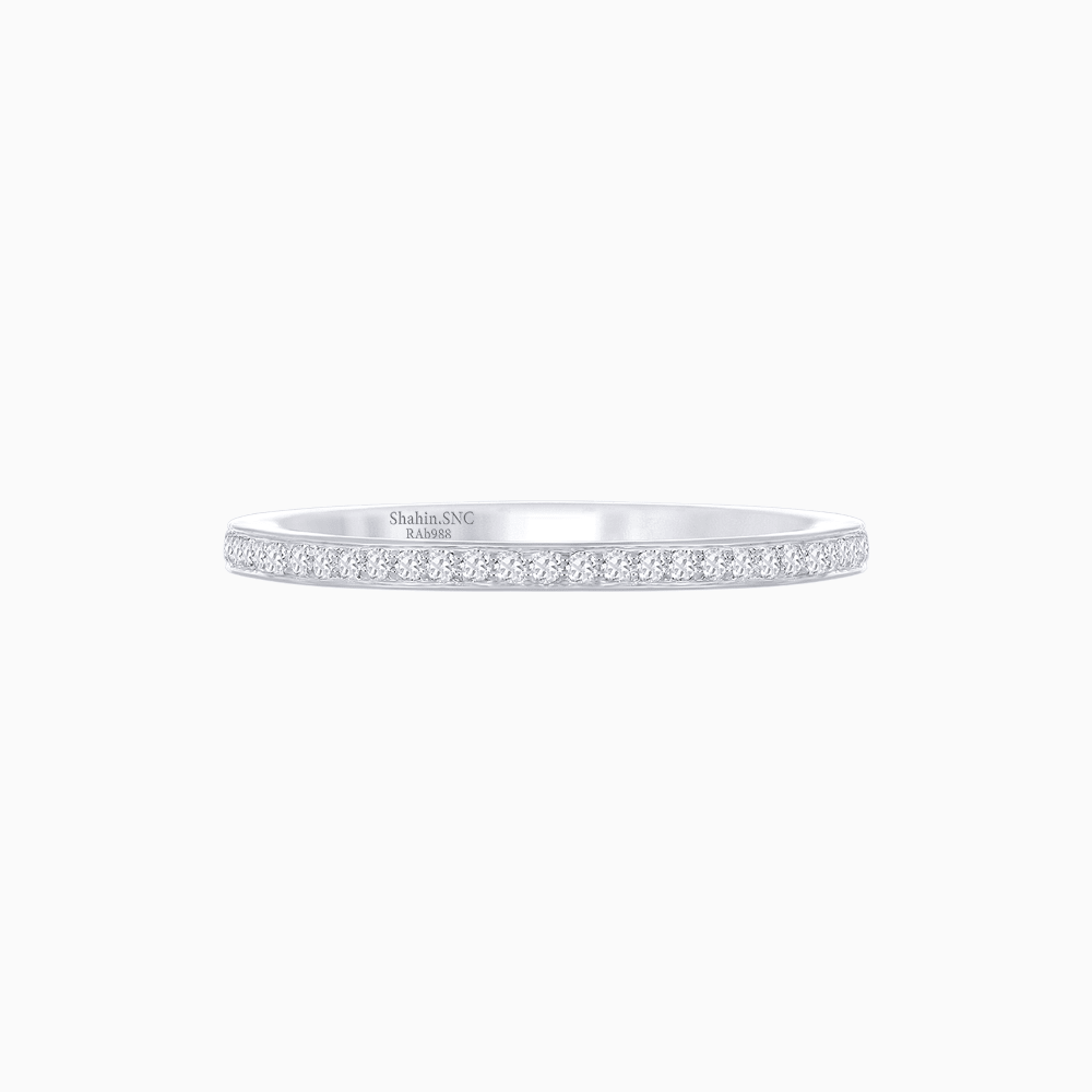 Classic Round Diamond Stackable Wedding Band - Shahin Jewelry