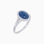 Load image into Gallery viewer, Classic Split Shank Halo Ring Mounting for an Oval Cut Stone - Shahin Jewelry