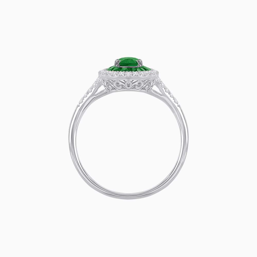 Classic Split Shank Halo Ring Mounting for an Oval Cut Stone - Shahin Jewelry