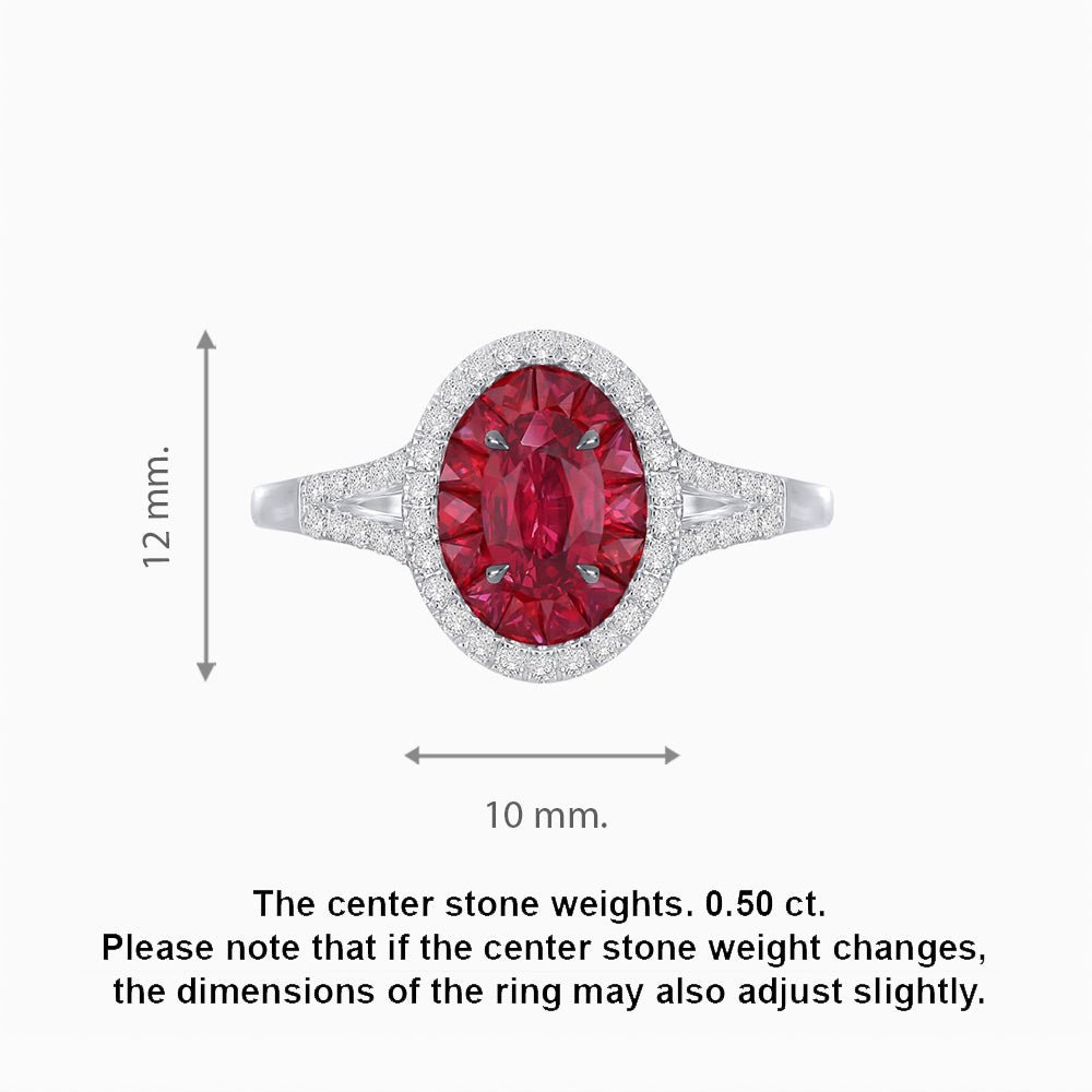 Classic Split Shank Halo Ring Mounting for an Oval Cut Stone - Shahin Jewelry