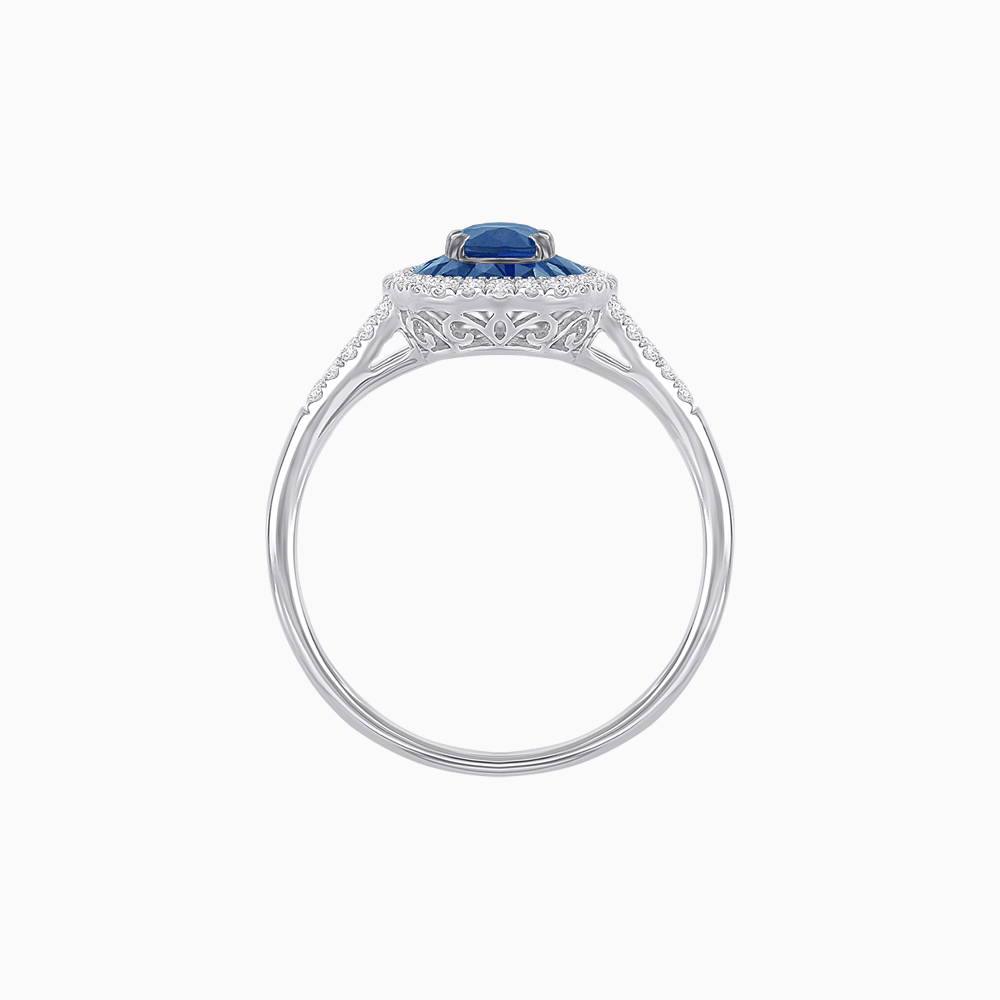 Classic Split Shank Halo Ring Mounting for an Oval Cut Stone - Shahin Jewelry