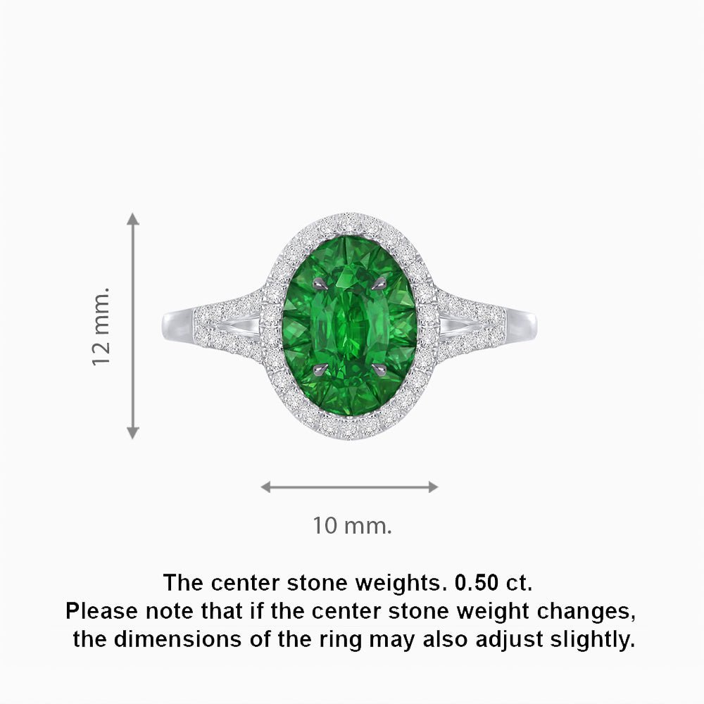 Classic Split Shank Halo Ring Mounting for an Oval Cut Stone - Shahin Jewelry