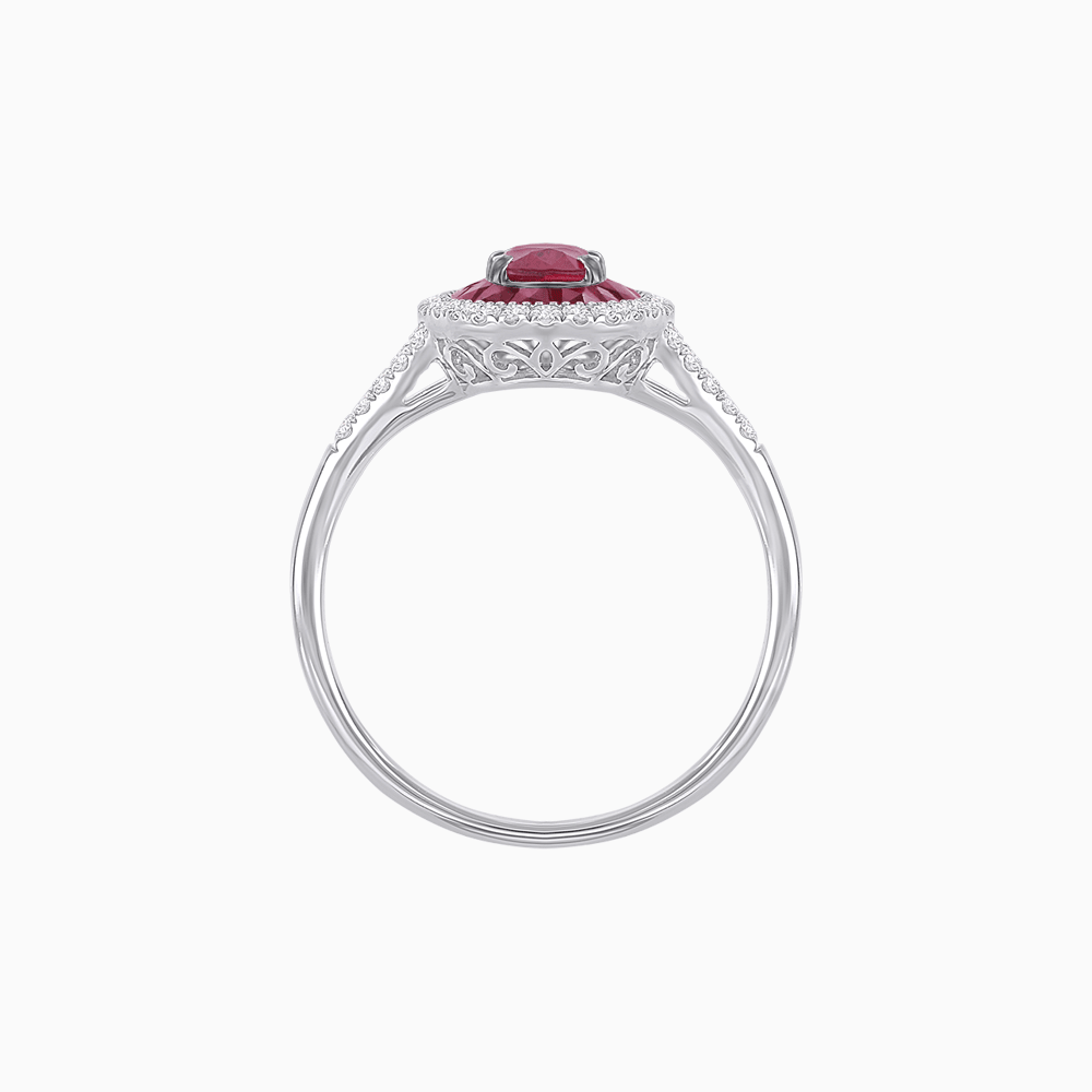 Classic Split Shank Halo Ring Mounting for an Oval Cut Stone - Shahin Jewelry