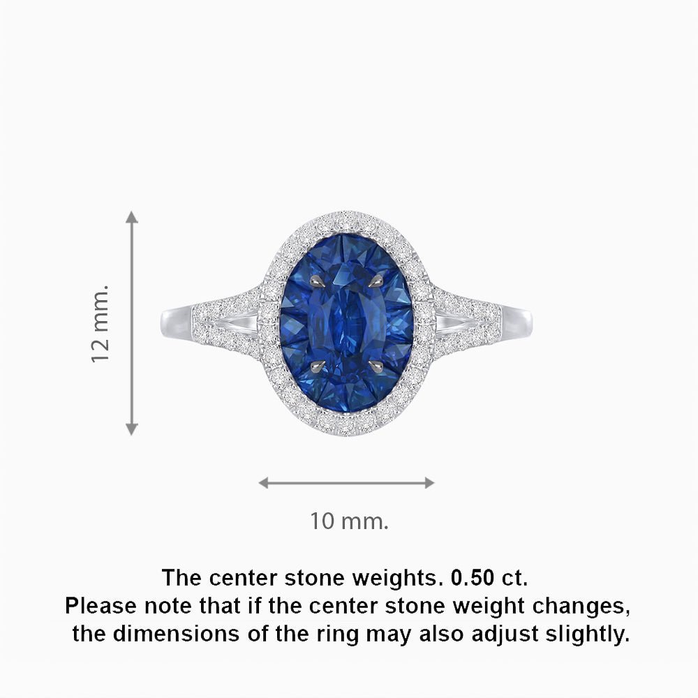 Classic Split Shank Halo Ring Mounting for an Oval Cut Stone - Shahin Jewelry