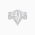 Load image into Gallery viewer, Contemporary Pear - Shaped Mounting Engagement Ring with Diamond Accents - Shahin Jewelry
