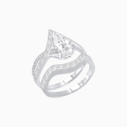 Contemporary Pear - Shaped Mounting Engagement Ring with Diamond Accents - Shahin Jewelry