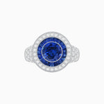 Load image into Gallery viewer, Convertible Gemstone Ring/Pendant with Accent Double Halo Highlights - Shahin Jewelry
