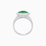 Load image into Gallery viewer, Convertible Gemstone Ring/Pendant with Accent Double Halo Highlights - Shahin Jewelry
