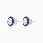 Load image into Gallery viewer, Convertible Halo Stud Earrings with Gemstones Mounting - Shahin Jewelry
