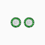 Load image into Gallery viewer, Convertible Halo Stud Earrings with Gemstones Mounting - Shahin Jewelry
