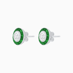 Load image into Gallery viewer, Convertible Halo Stud Earrings with Gemstones Mounting - Shahin Jewelry
