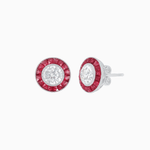 Load image into Gallery viewer, Convertible Halo Stud Earrings with Gemstones Mounting - Shahin Jewelry
