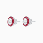 Load image into Gallery viewer, Convertible Halo Stud Earrings with Gemstones Mounting - Shahin Jewelry
