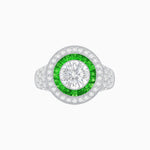 Load image into Gallery viewer, Convertible Ring/Pendant with Accent Double Halo Highlights - Shahin Jewelry
