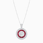 Load image into Gallery viewer, Convertible Ring/Pendant with Accent Double Halo Highlights - Shahin Jewelry
