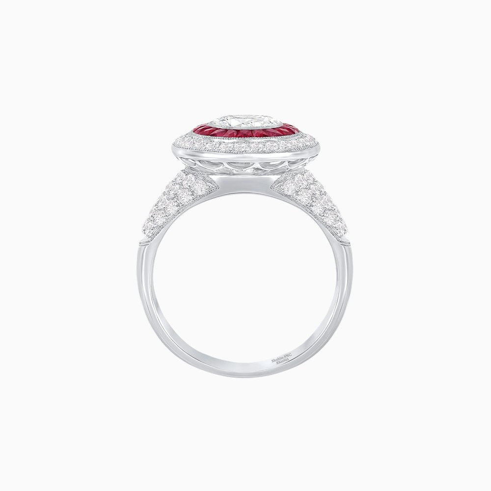 Convertible Ring/Pendant with Accent Double Halo Highlights - Shahin Jewelry