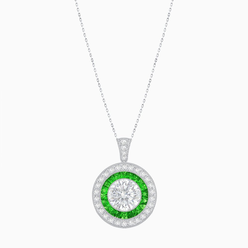 Convertible Ring/Pendant with Accent Double Halo Highlights - Shahin Jewelry