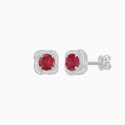 Convertible Round Stud Earrings with Diamond Accent Jackets - Shahin Jewelry