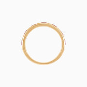 Crimson Edge – Ruby and Princess Diamond Half Band in 14K Yellow Gold - Shahin Jewelry