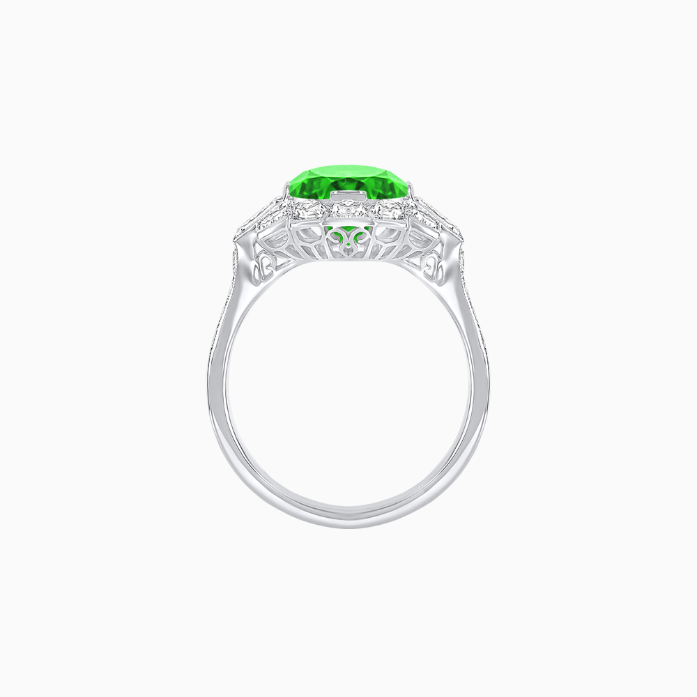 Cushion Cut Center Mounting Ring with Diamond Accents – Fully Customizable - Shahin Jewelry