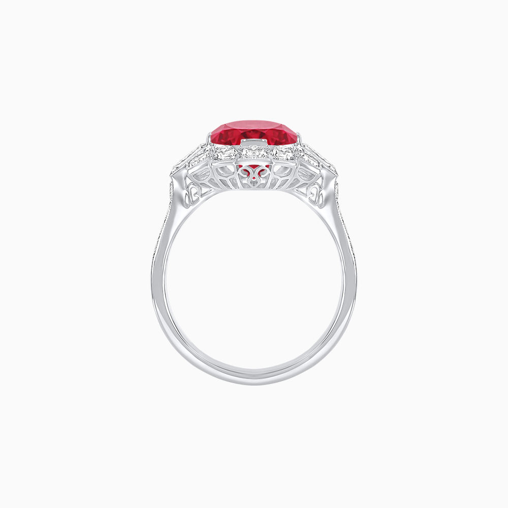 Cushion Cut Center Mounting Ring with Diamond Accents – Fully Customizable - Shahin Jewelry