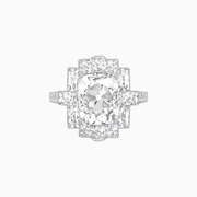 Cushion Cut Center Mounting Ring with Diamond Accents – Fully Customizable - Shahin Jewelry