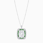 Load image into Gallery viewer, Cushion Cut Center Stone Double Halo Pendant Mounting - Shahin Jewelry
